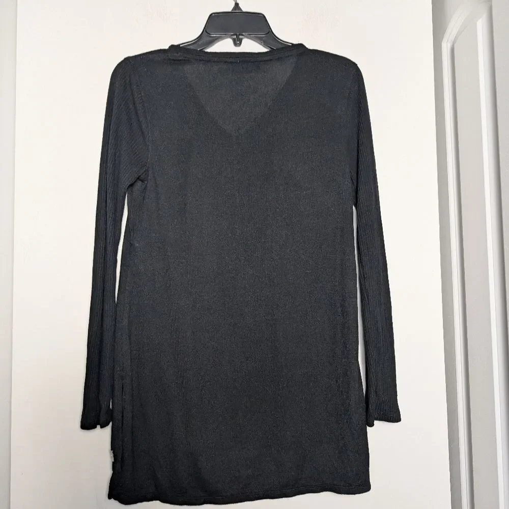 Natori Sweater ulla rib knit lounge tunic sz S v neck light weight sweater